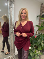 Wine Crossover Brooch Top Rebecca